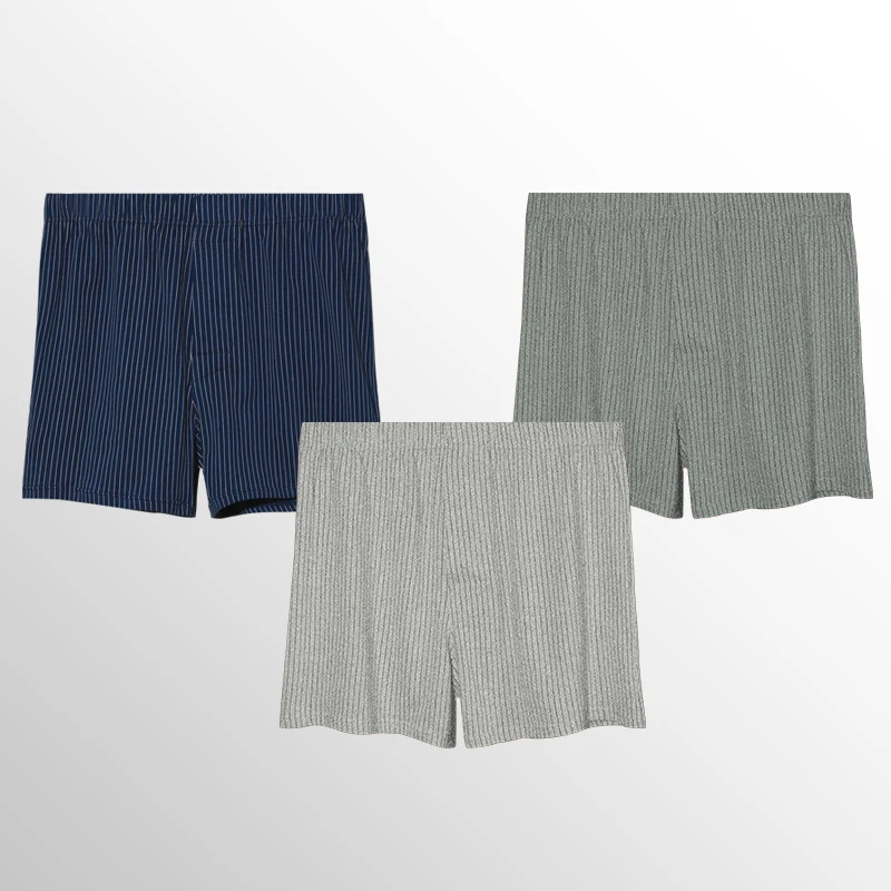 3 قطع ملابس داخلية للرجال، شورتات منزلية فضفاضة، سراويل صيفية، سراويل Arlo قطنية رفيعة، سراويل بيجامة منزلية كبيرة الحجم بأربعة زوايا #5
