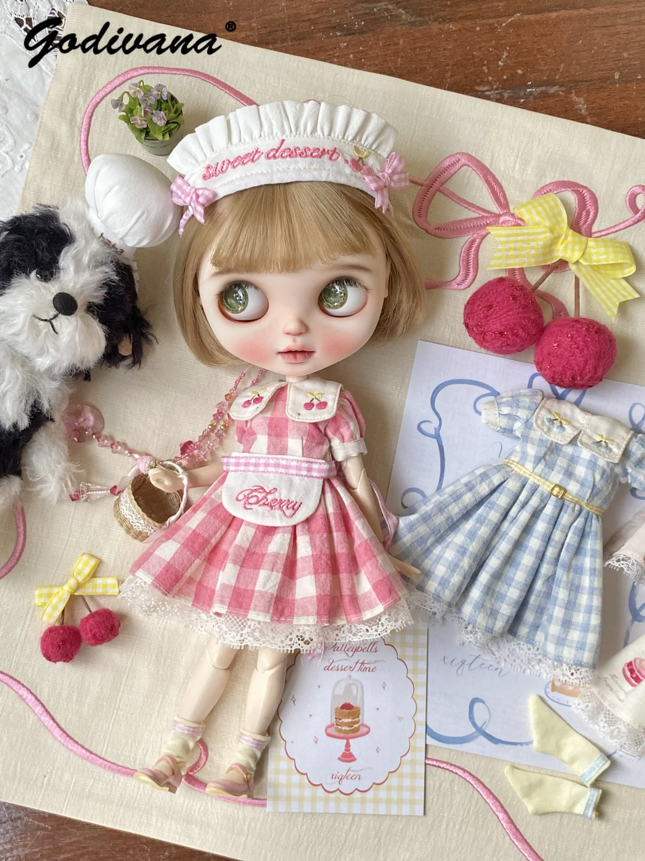 Embroidery Apron - Dolce e Carino Abito a Quadretti