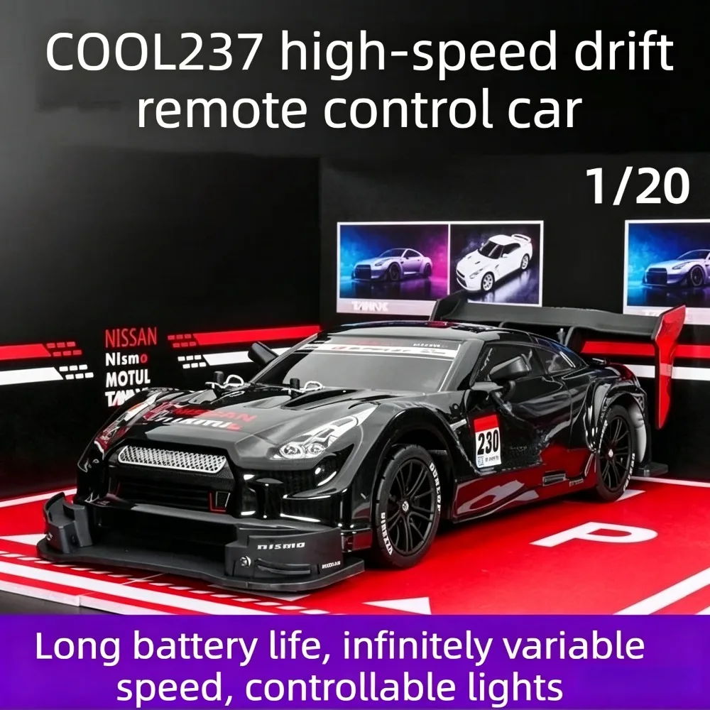 1/20 Scale COOL237 4WD High-Speed ​​Drift Remote Control Car GTR Variable Speed ​​Racing Car Boy's Gift Toy Model Car