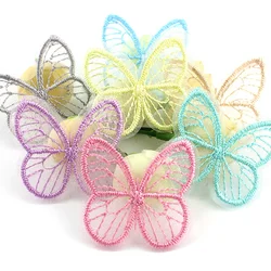 48Pcs 3.5*4.5cm Embroidered Mesh Butterfly For DIY Headwear Hairpin Decor Clothes Hat Shoes Patches Accessories