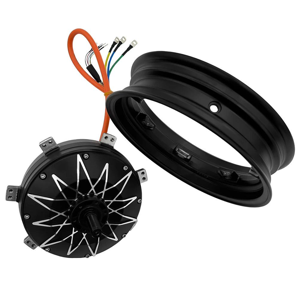 Split Motor Dual Hall Sensor Hub 14 Inch for Electric Bicycle Motorcycle ATV Compatible with 48V 1500W to 5000W Voltage Range