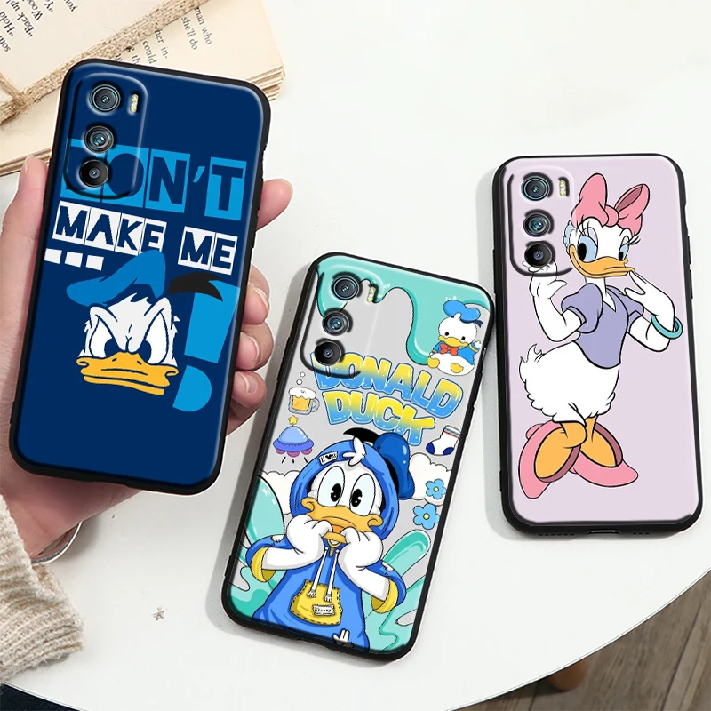 Disney Donald Duck Cute Tpu Silicone For OPPO A98 A96 A94 A74 A72 A57S A55 A53S A15S A16K A5 Black Cover