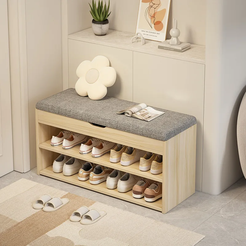 

Shoe changing stool entrance door Home door can sit shoe rack entrance shoe cabinet sitting stool integrated bench Entry