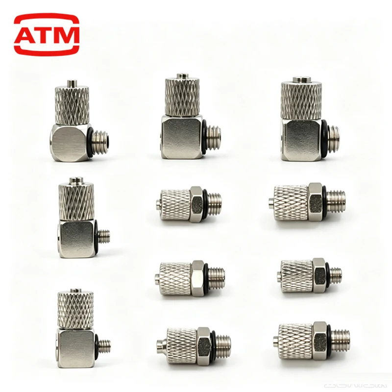 10-100 PCS 3mm 4mm 5mm 6mm OD Male Thread Mini Pneumatic Pipe Connector Screw Through Quick Fitting Air Tube Fast Twist Joint