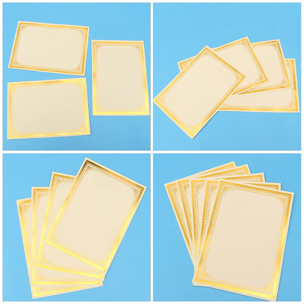 

12 Sheets Blank Certificate Paper for Printing Diplomas Awards Certificates Decorative Inner Paper Long Lasting Use Comfortable