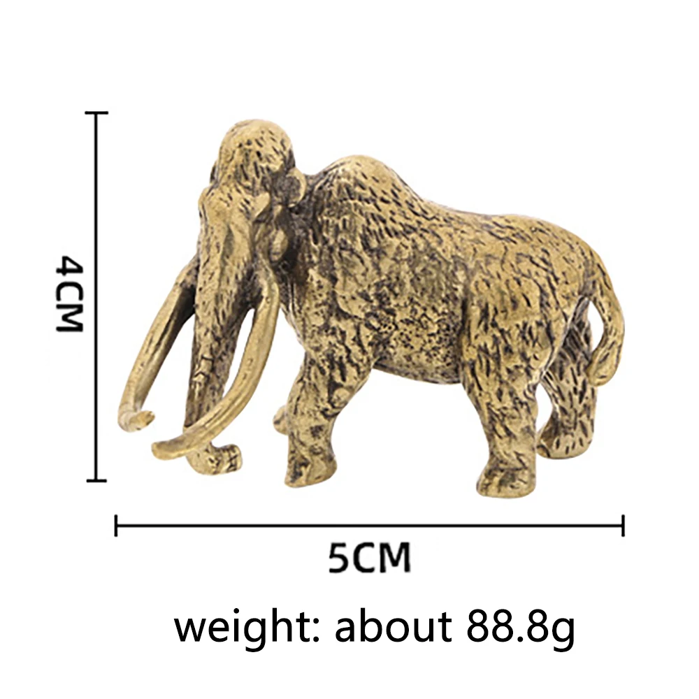 Brass Woolly Mammoth Figurines Extinct Animals Collectible Copper Sculpture Home Desktop Decoration Retro Style Ornaments