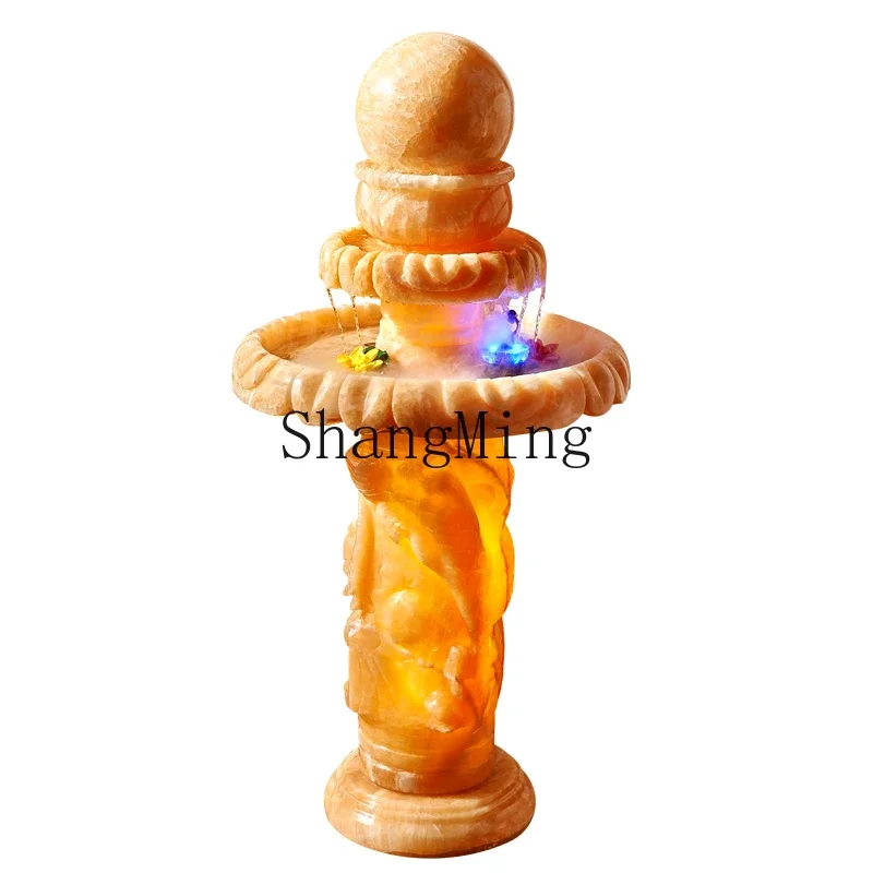 SM marble running water fountain ornament living room large office decoration high-end ornament