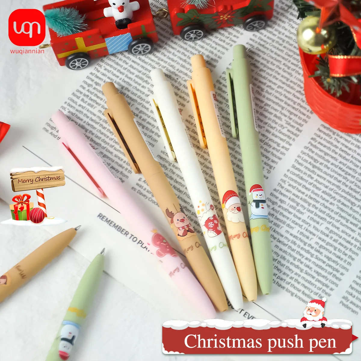 WQN 4/8/12 Stück Premium-Carbon-Schwarz-Stifte, 0,5 mm, Büro-Signaturstifte mit hoher Kapazität, glattes Schreiben, kein Tintenleck / Halloween