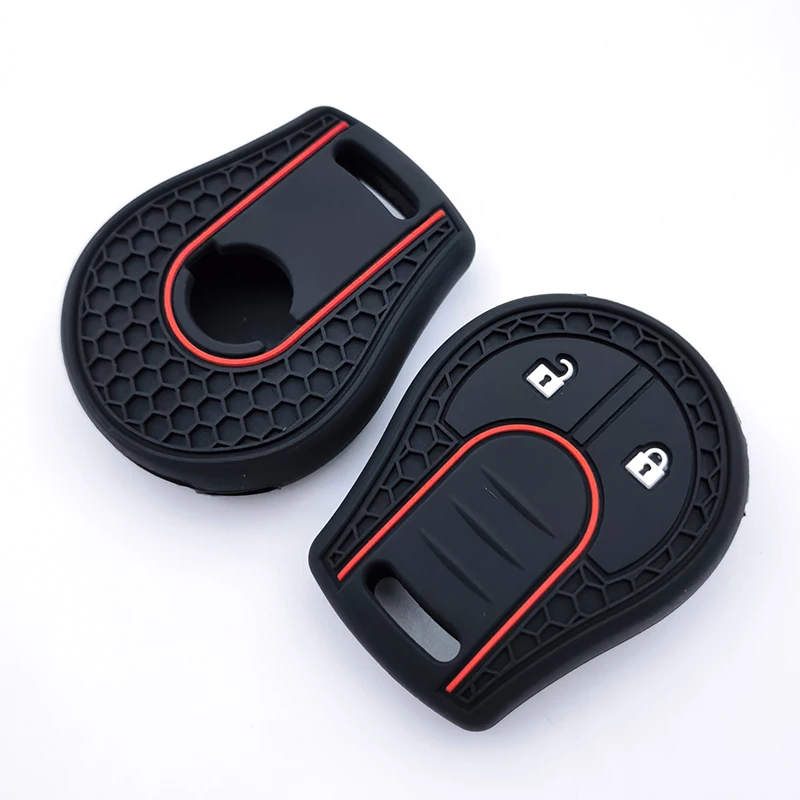 

2Button Silicone Car Remote Key Case Fob Shell Cover Skin Holder Keychain for Nissan Note Micra Juke Qashqai Tiida X-Trail Cube