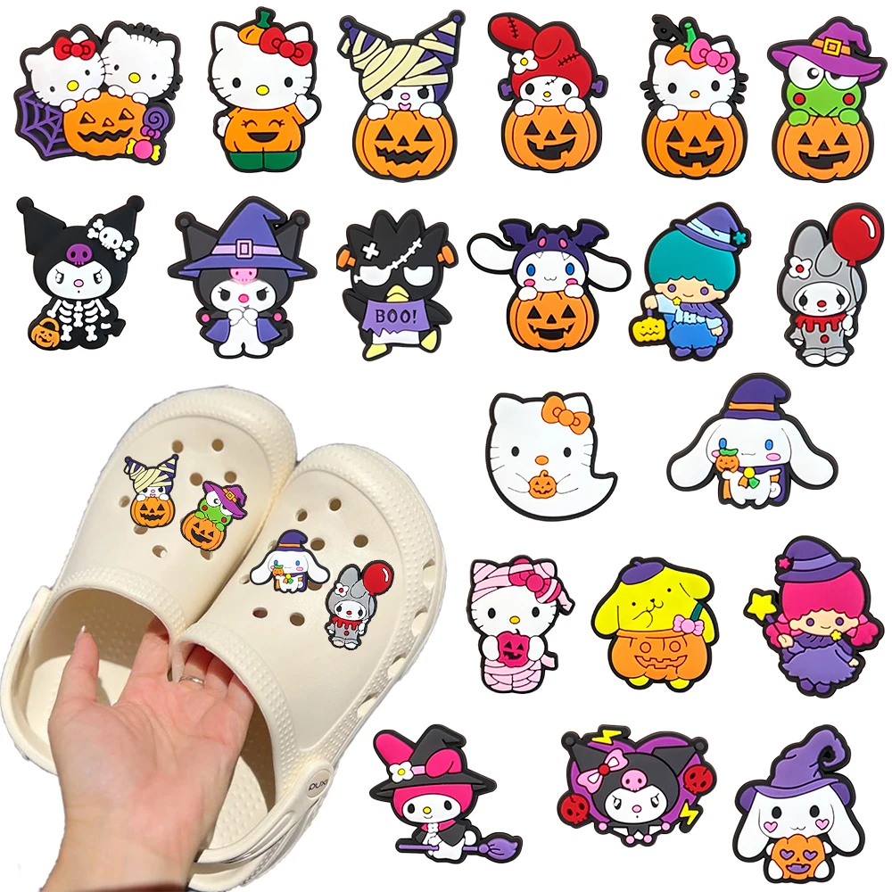 20-100pcs Mesuca Cartoon Cute Halloween Series PVC Shoe Charms Accessories DIY Detachable Waterproof PVC Shoe Decorations Gifts