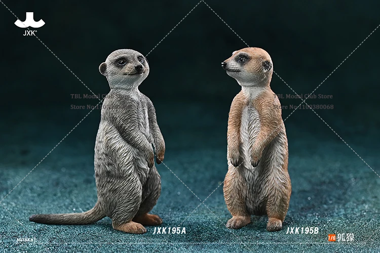 JXK195 High 6.8cm Scale Mini Fox Mongoose Simulated Animal Home Decor Fit 12inch Soldier Action Figure Doll