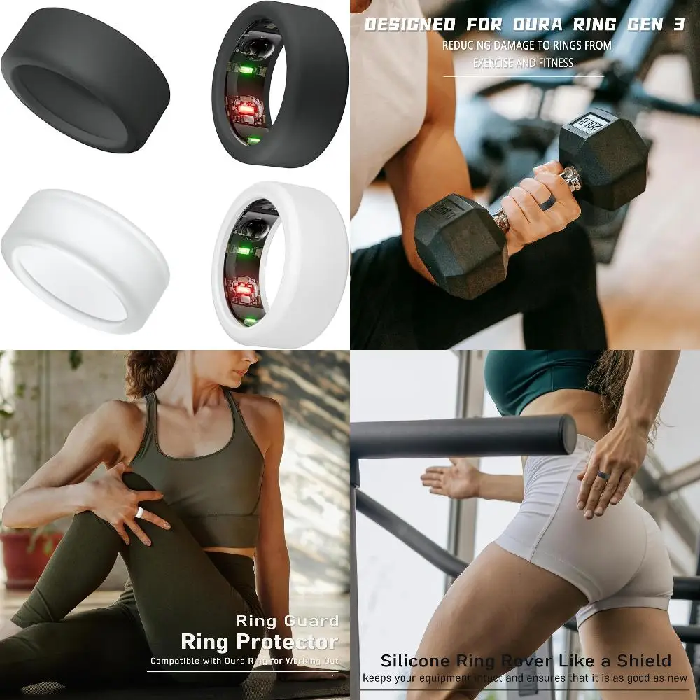 High-Quality Durable Premium Elastic Silicone Ring Covers Set for Oura Ring Gen 3 - Essential Accessories for Active Lifestyle.