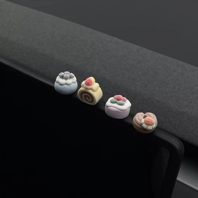 

Handmade Sweet Dessert Car Decor Set, Dashboard and Motorcycle Ornament, Sweet Colors, Cute Auto Gift