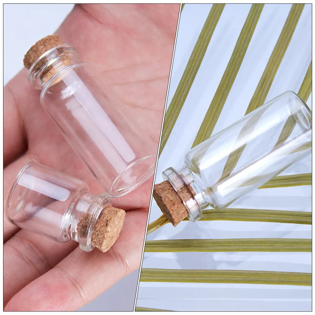 40 Botellas Pequeñas de Vidrio para Guardar Dientes de Leche, Botellas de Perfume, Manualidades, Decoración, Frascos Transparentes con Tapón de Corcho para Mensajes