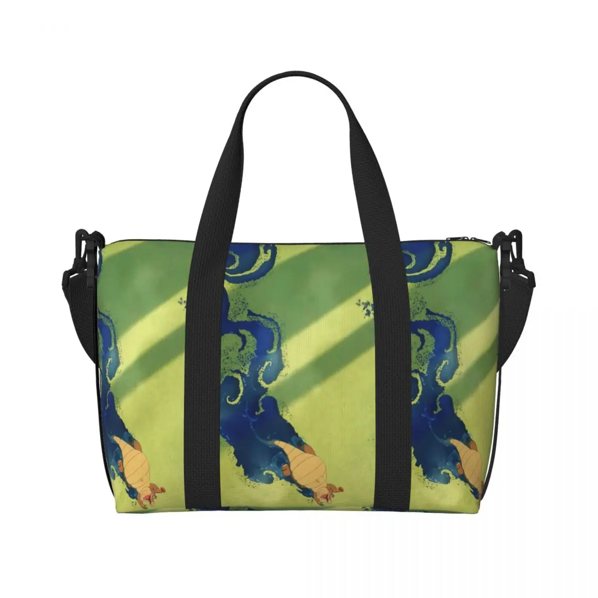 

Custom Large The Princess Cartoon And The Frog Tote Bag for Women Shopper Shoulder Gym Beach Travel Bag