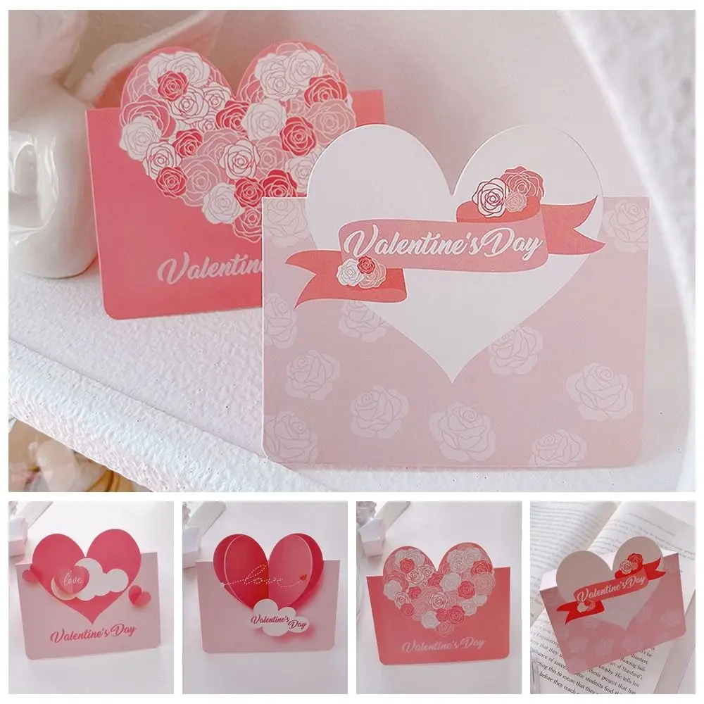 

10pcs DIY Decoration Greeting Card Folding Handwriting Invitation Invitation Card Thank You Love Heart Message Card Couple