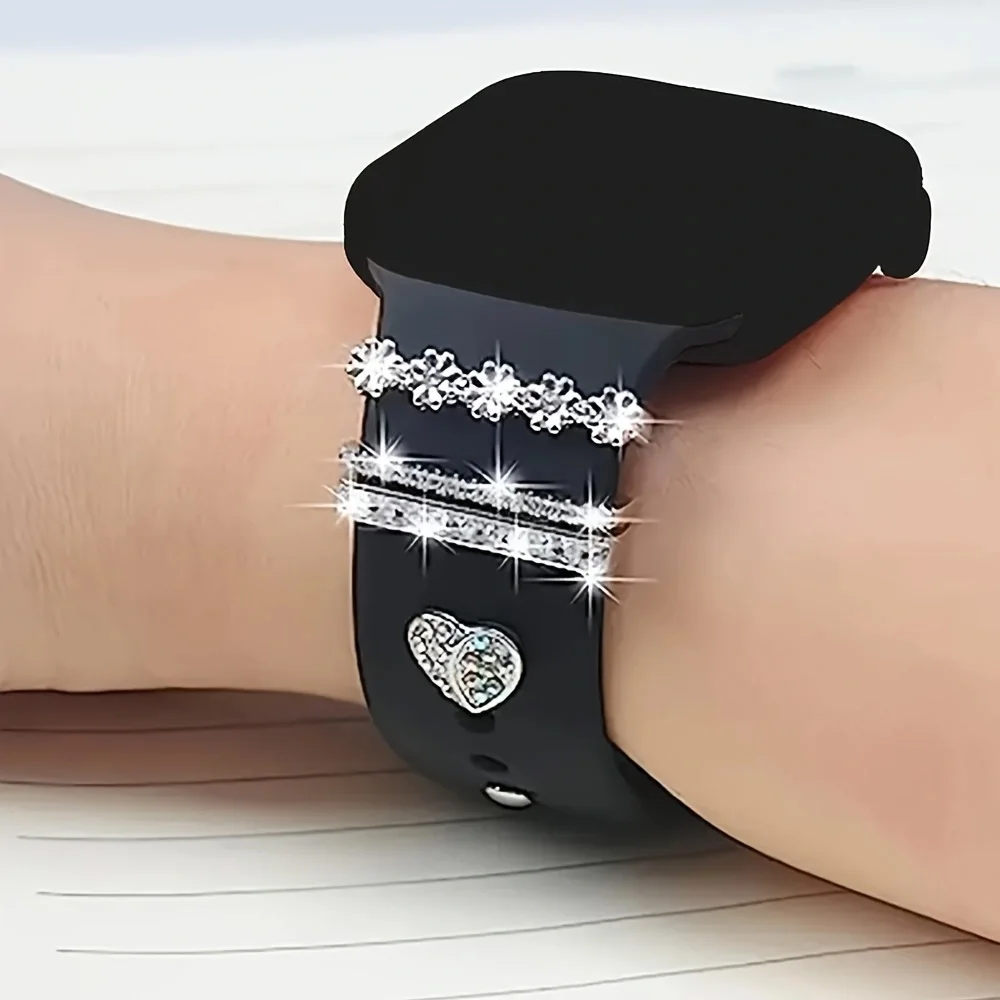 1 set of fashionable flower element design smart watch accessories, suitable for decorating multiple smart watch straps