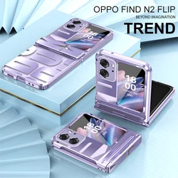 Luxury Phanton Plating Phone Case for OPPO Find N2 Flip 5G CPH243 N2flip Findn2flipTransparent Hinge Protection Anti-drop Cover