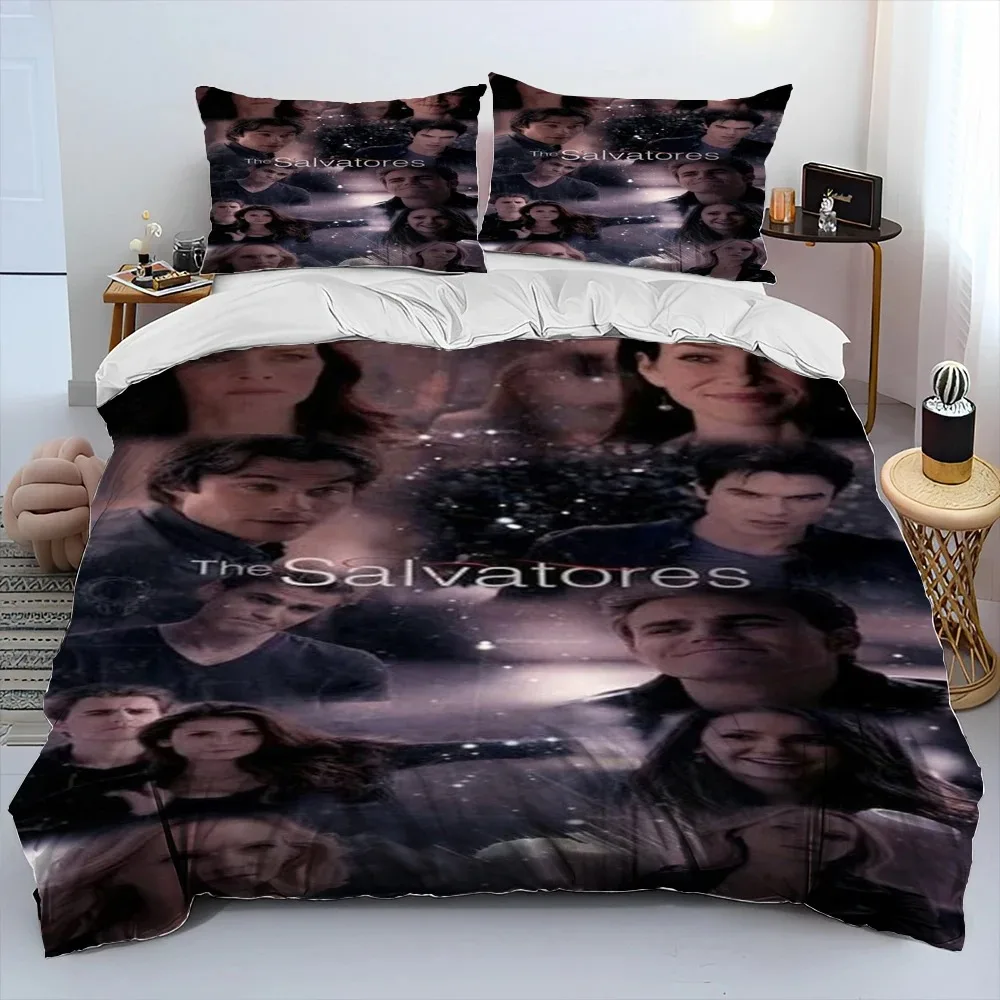 Das Bettwäsche-Set „The Vampire Diaries“ mit 3D-Druck, bestehend aus Bettbezug, Bettdecke und Kissenbezug, in den Größen King, Queen und für Kinder – ein ideales Geschenk. – Detail 18
