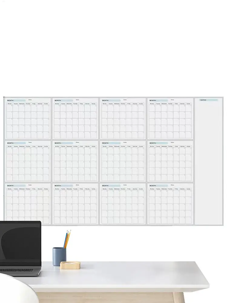 Large Dry Erase Wall Calendar - Undated Whiteboard Planner For Year Monthly Schedule Organizer For Home Office Classroom Wall