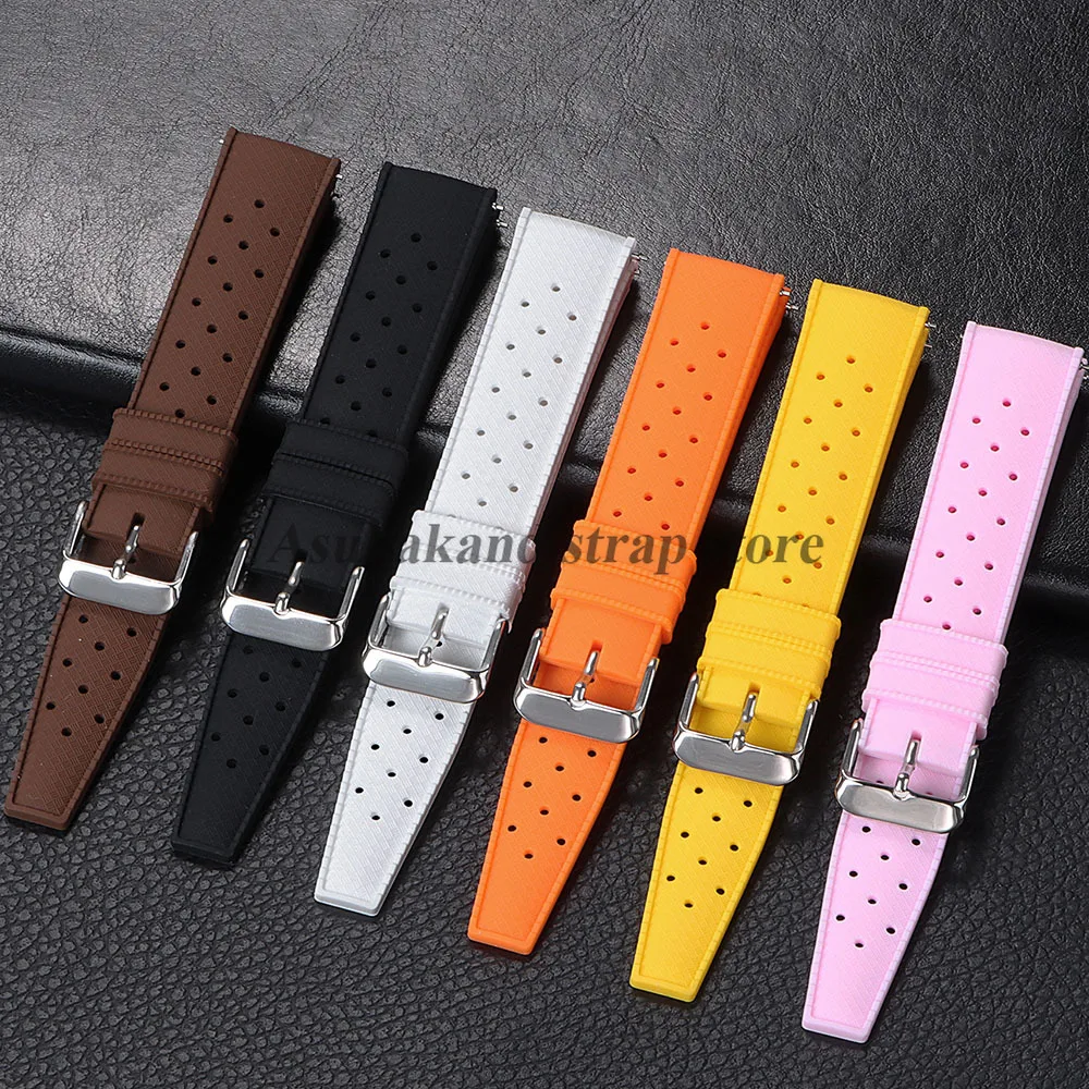 الإفراج السريع الاستوائية سيليكون حزام الساعات 18 مللي متر 20 مللي متر 22 مللي متر ل Seiko ل الأحفوري ل أوريس المطاط المعصم الفرقة الرجال سوار استبدال