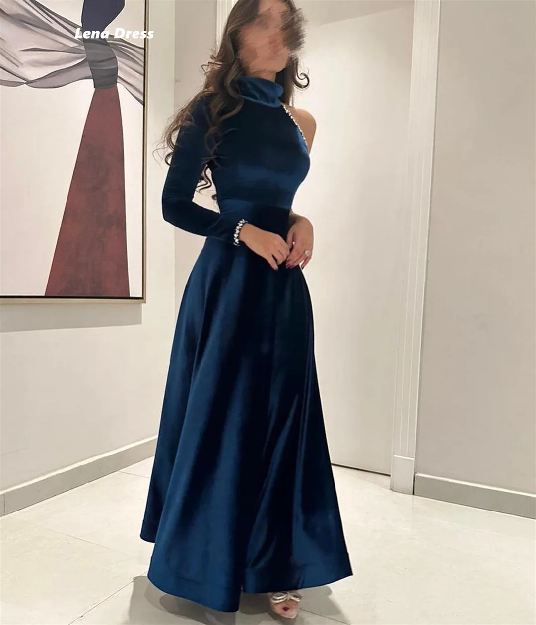 Lena Velvet Women's Prom Dress Luxury Women Evening Dress Gala Dresses Elegant Evening Party Dresses Woman 2025 One Shoulder