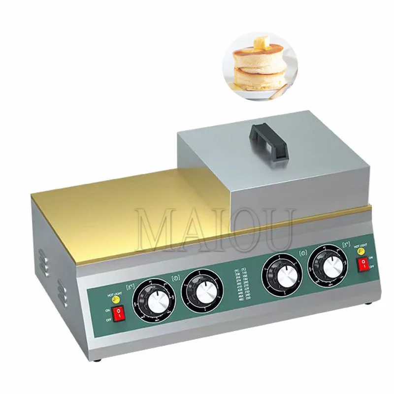 Stainless Steel Surface Double Copper Plate Souffle Pancake Machine Commercial Electric Souffle Pancake Maker Machine