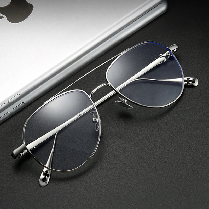 

Unisex Metal Pilot Anti Blue Ray Blocked Computer Glasses Frame Men Myopia Optical Prescription Eyeglass Frames A2353