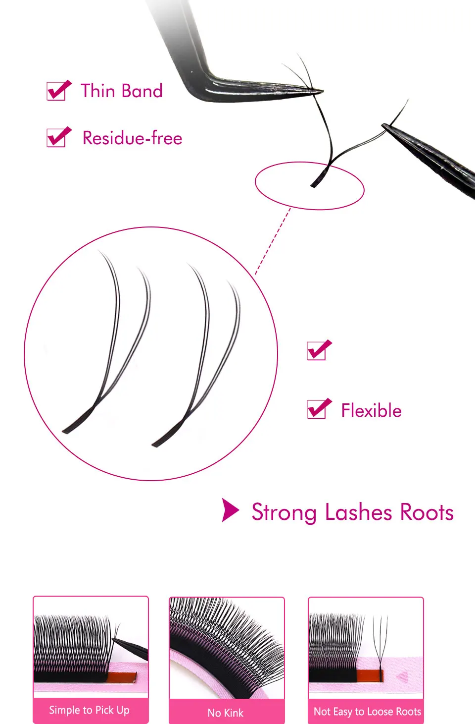 RUJADE U-förmige YY-Wimpernverlängerung, mattschwarz, natürlich, weich, U2D, U3D, U5D, W-förmige Wimpern, vorgefertigte Fächer, handgewebte Bloom-Wimpern – Detail 7