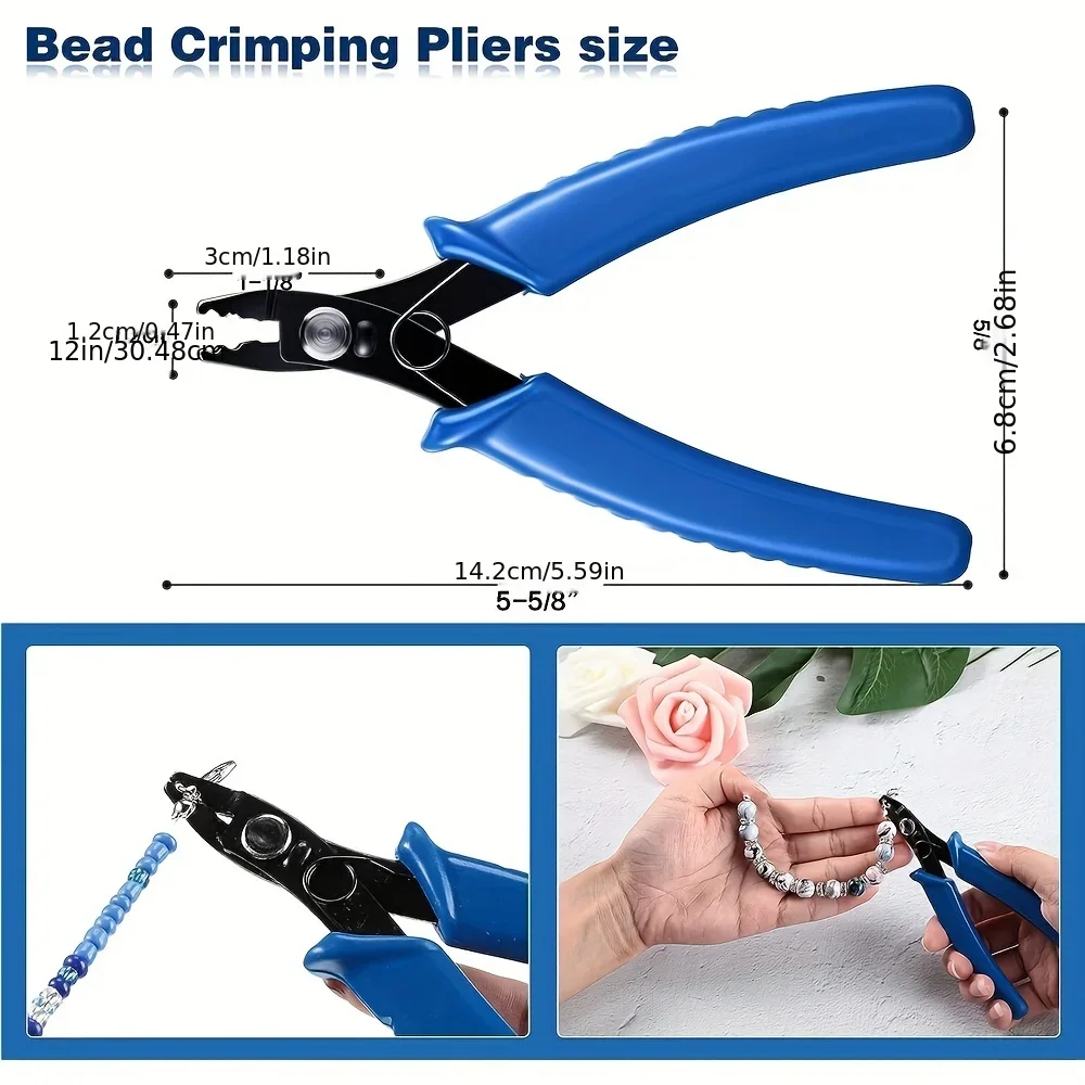 Split Ring Pliers and Crimping Tool  with Wire Flush Cutter Jewelry Pliers for Opening Jump Rings DIY Craft Repair