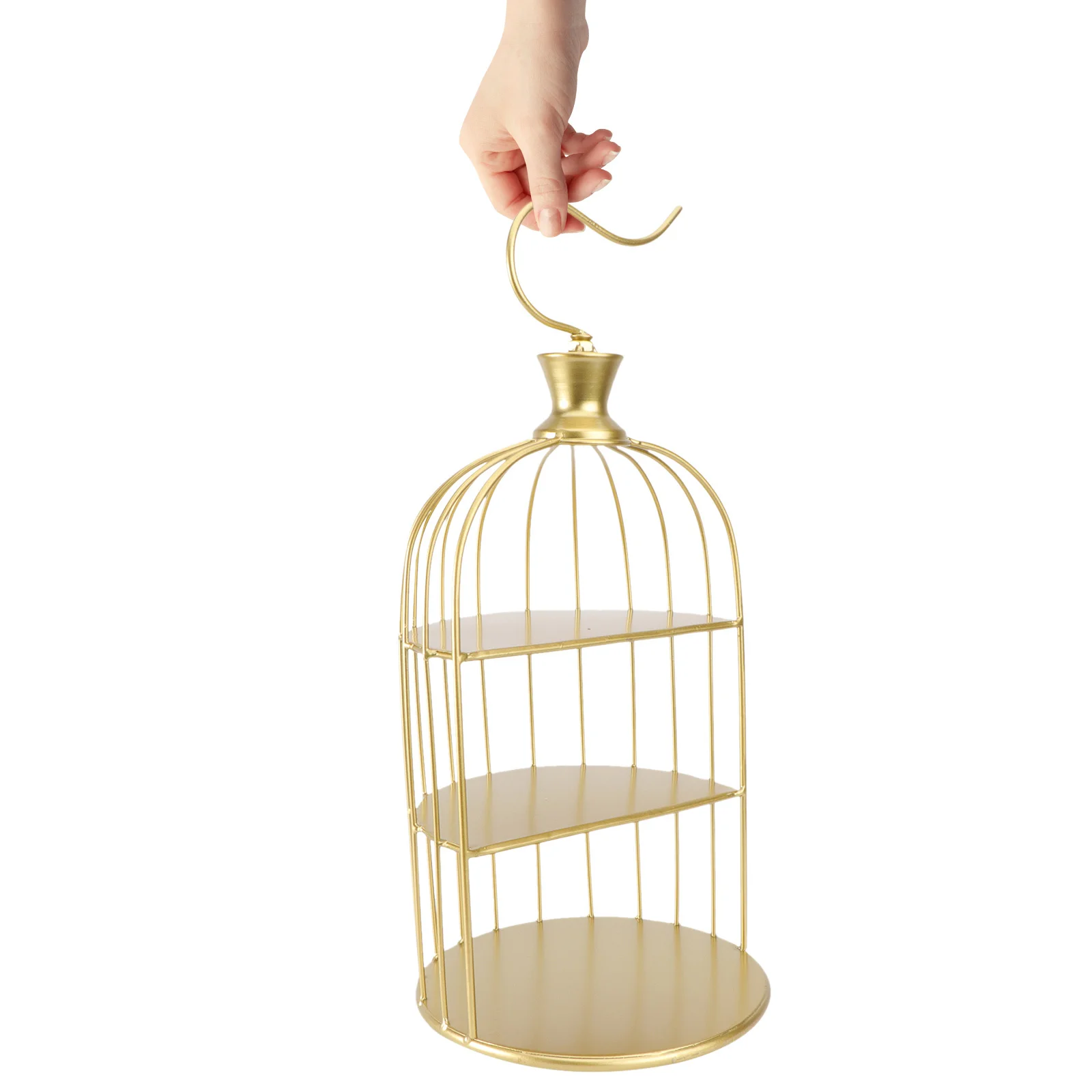 حامل كعكة ممتاز مستوحى من قفص الطيور مع ثلاث طبقات يعزز عرض الحلوى في حفلات الولائم وإعدادات الديكور المنزلي
