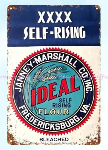 JANNEY-MARSHALL Fredericksburg VA Flour metal tin sign discount plaques wall