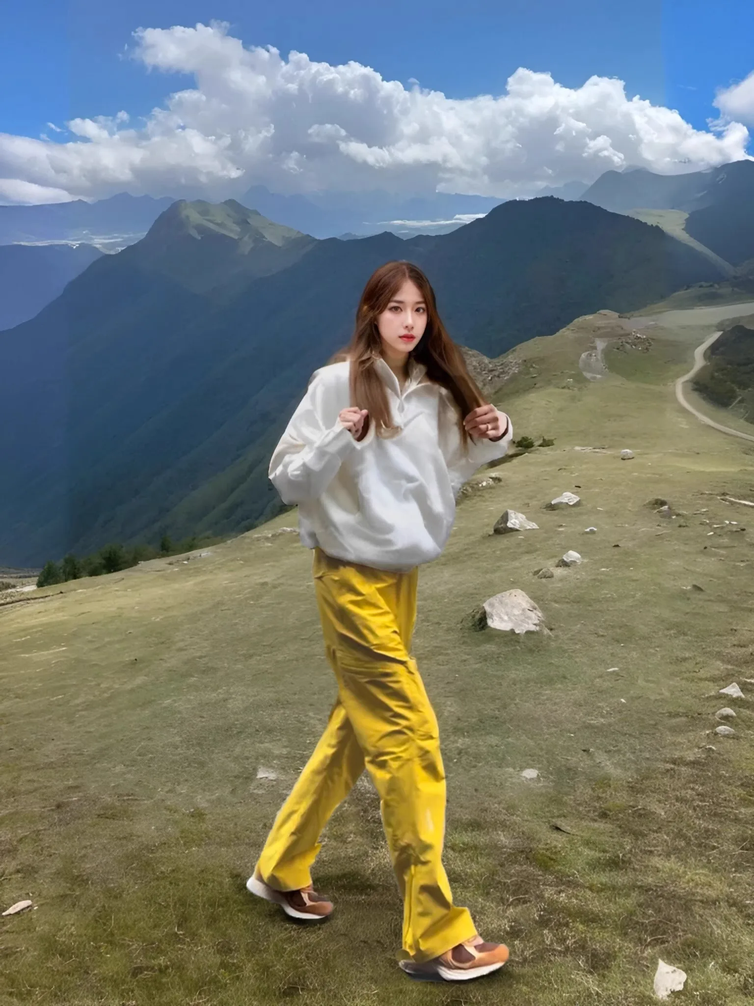 Kasen بنطلون تسلق خارجي أصفر للنساء 2025 جديد Sle مقاوم للرياح مقاوم للماء كوي جاف رياضي للمشي لمسافات طويلة ملابس العمل