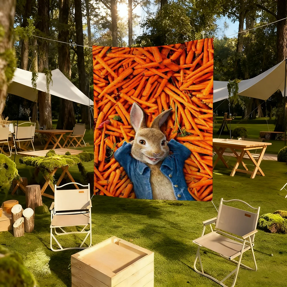 P-peter ANIME CUTE R-rabbit flag For Living Room Hanging Home Dorm Decor Art Garage Bar Wall Club Live Decoration Banner