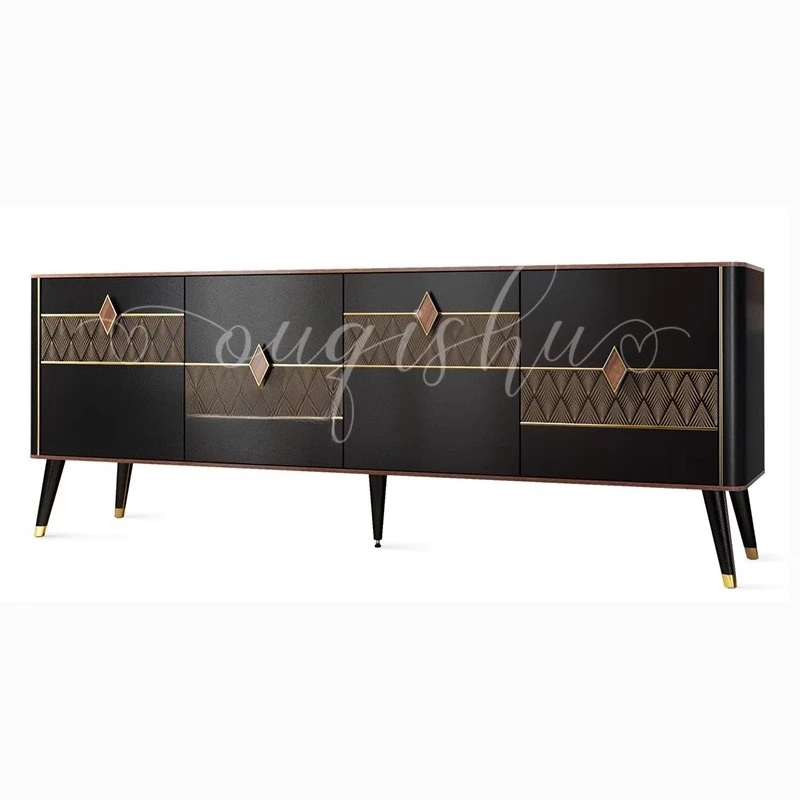 

Italian light luxury TV cabinet modern simple living room solid wood bucket TV cabinet combination bedroom storage