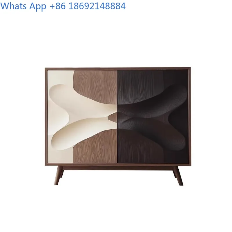 Vintage Style Entry Cabinet Modern Minimalist Wooden Shoe Storage Cabinet for Hallway High Capacity Organizing Rack
