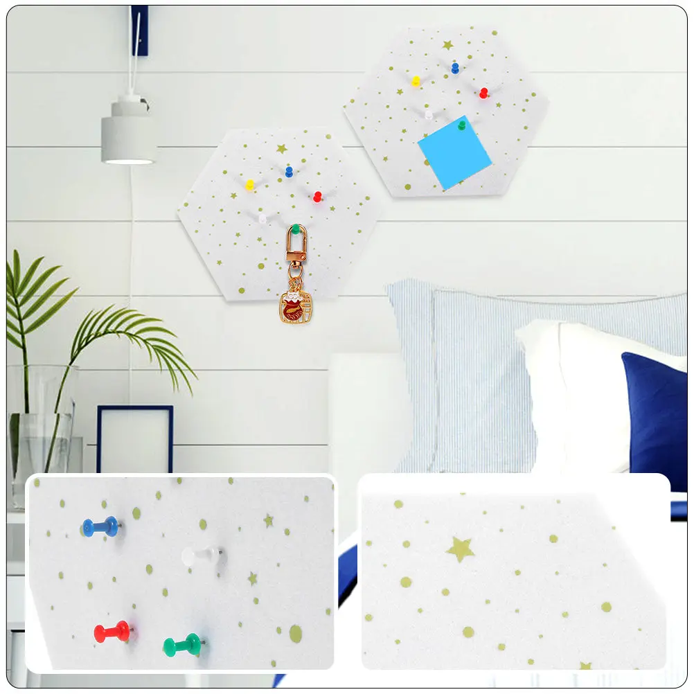 Hexagon Felt Wall Board Display DIY Decor Multi Functional Bulletin Board Decorative Sticker Felt Wall Decal