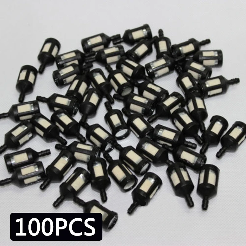 100pcs Universal Fuel Oil Filters For Stihl /Poulan /Hus Qvarna Chainsaw Trimmer Lawn Mower Garden Tool Accessories