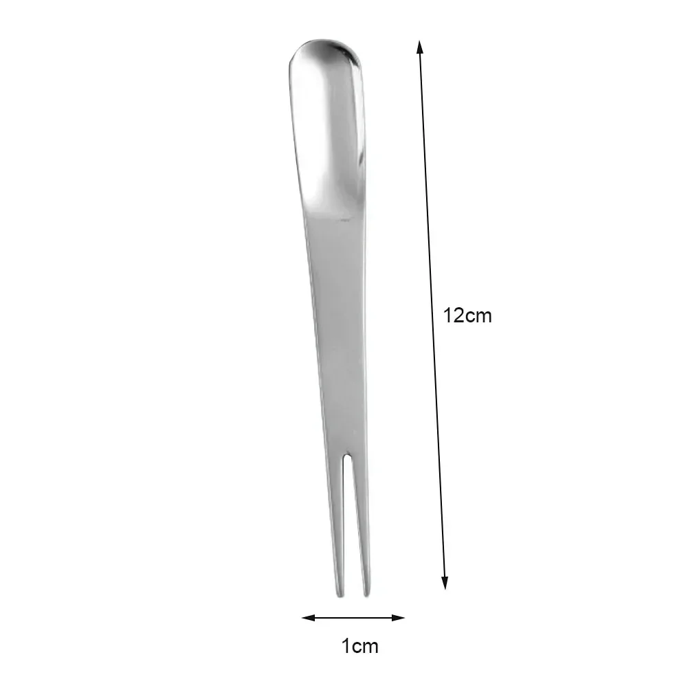 Fruit Fork Cake Fork Spoon Dessert Fruit Fork Fruit Cake Fork Spoon Multifunction Stainless Steel 12*1cm Cakes 1PC