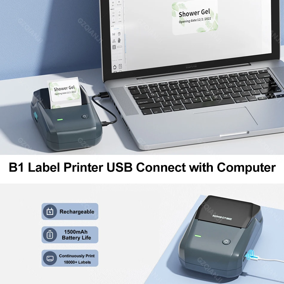 Niimbot B1 Draagbare Etikettenmaker Voor Mobiele Draadloze Bluetooth Label Tape Papierrol Zelfklevende Stickerprinters Inkless Divers