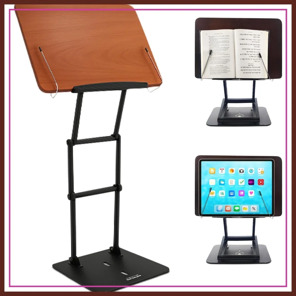

Adjustable Foldable Book Stand, 17.8" Height, 13"x8.7" Platform, Lightweight 3.3 lb for Reading