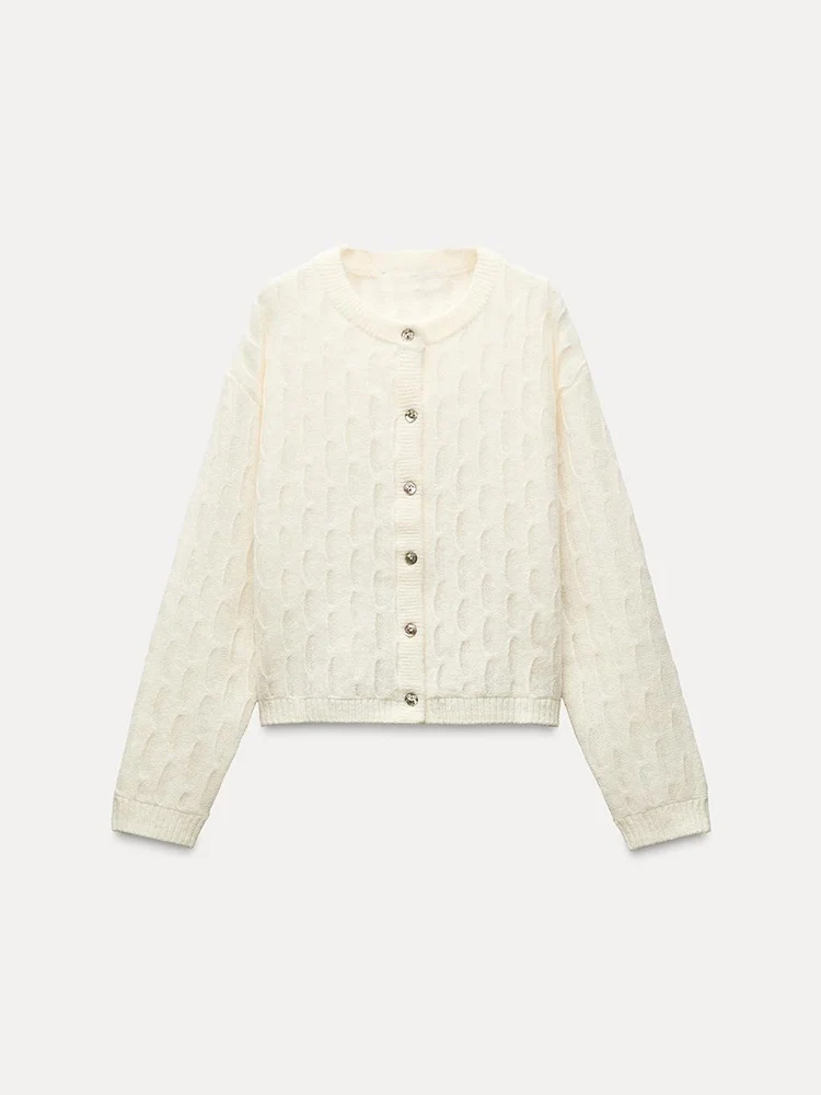 

Comfortable Casual Long Sve Knitted Coat Spring New Arrival Women's Single Button Wave ape Outerwear Commute Sle Pure ...