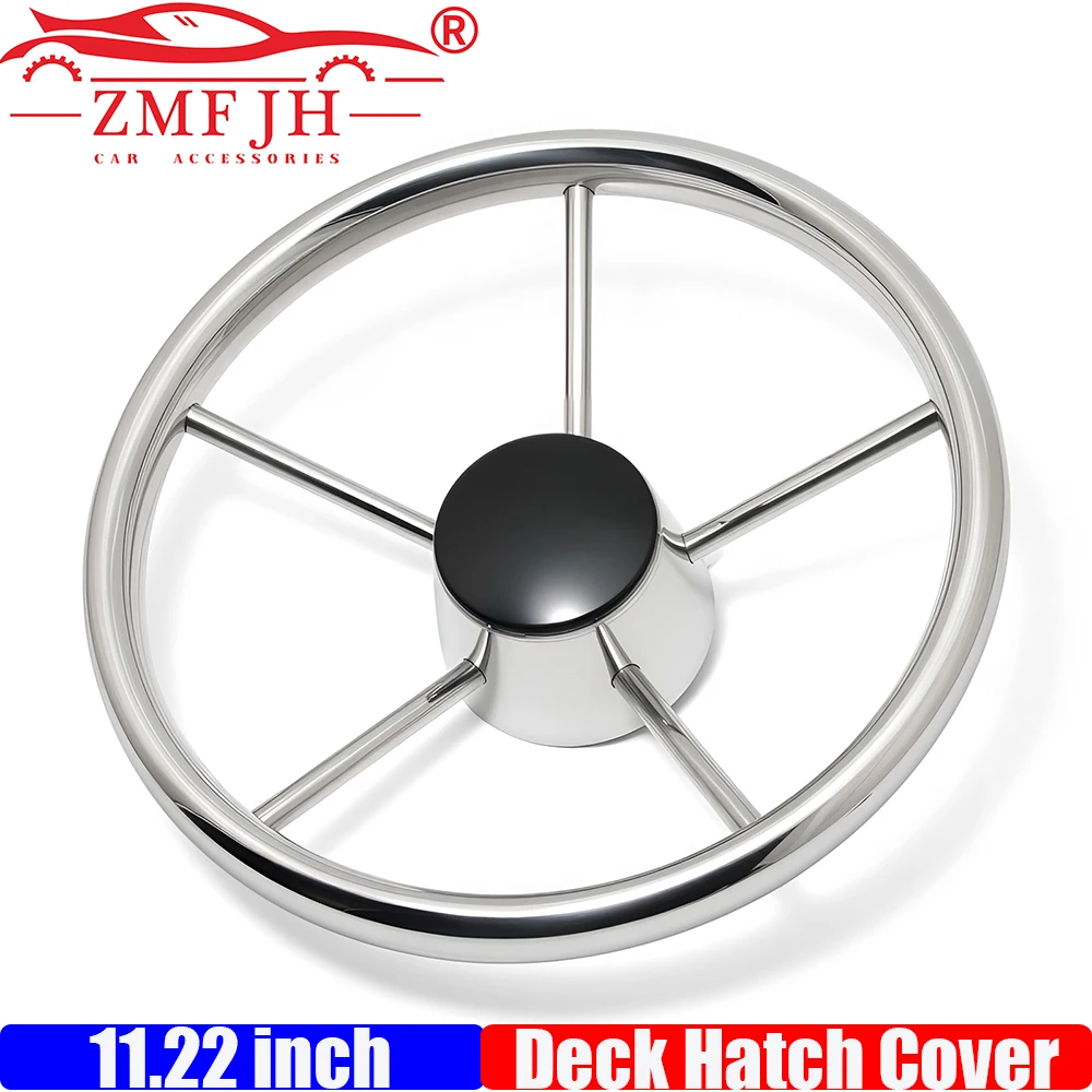 

Аксессуары для лодок, рулевое колесо из нержавеющей стали, 5 спиц, 25 градусов, 11 дюймов, для морской яхты, лодки, оборудование