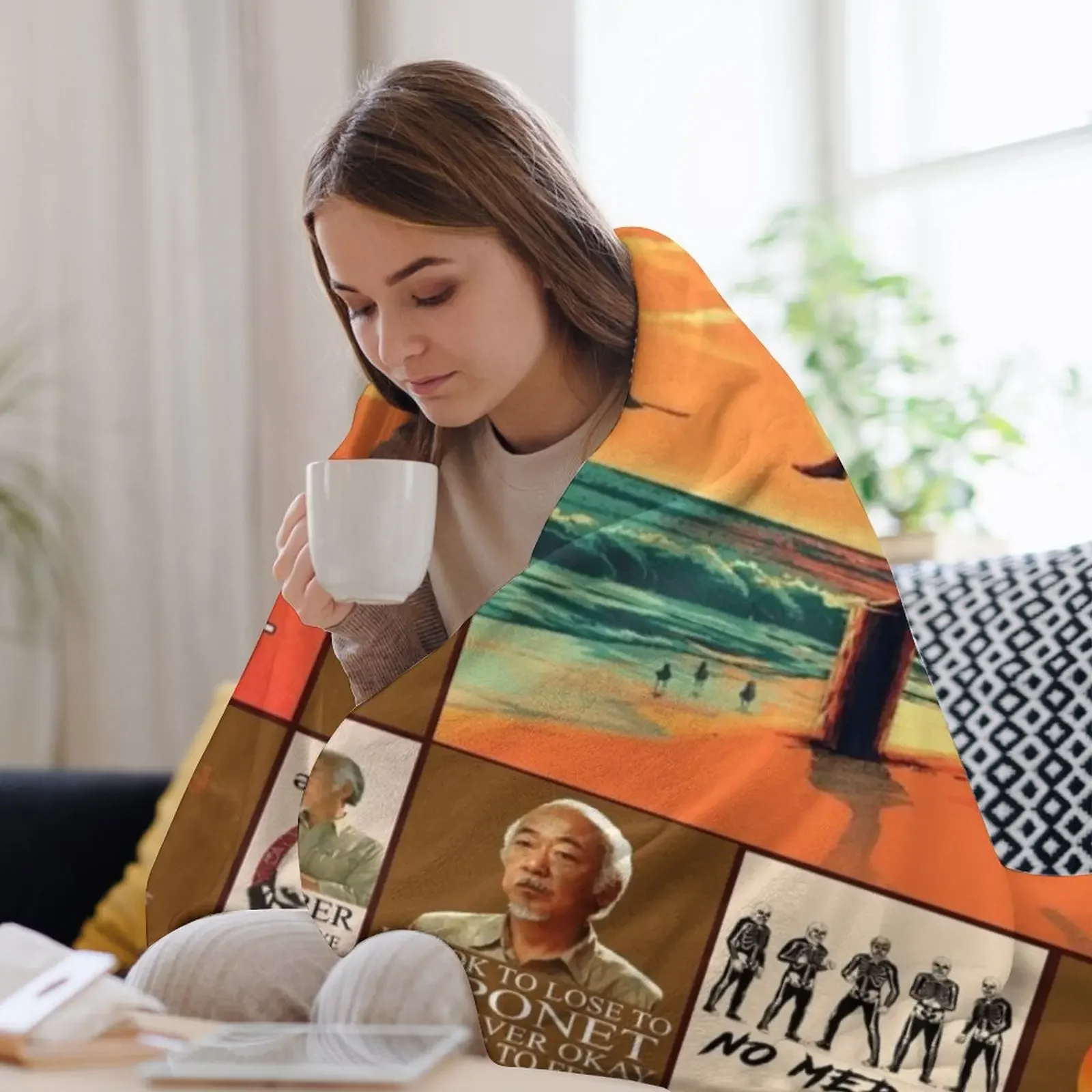 بطانية رمي الكاراتيه للأطفال للهالوين، لحاف أريكة شتوية، بطانيات فلانيل