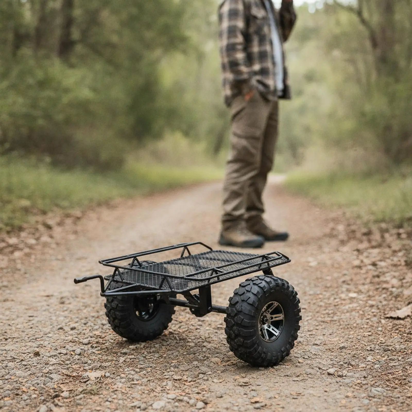 Metal Crawler carrier/10 Scale RC Crawler Trailer Flatbed for Trail Runs