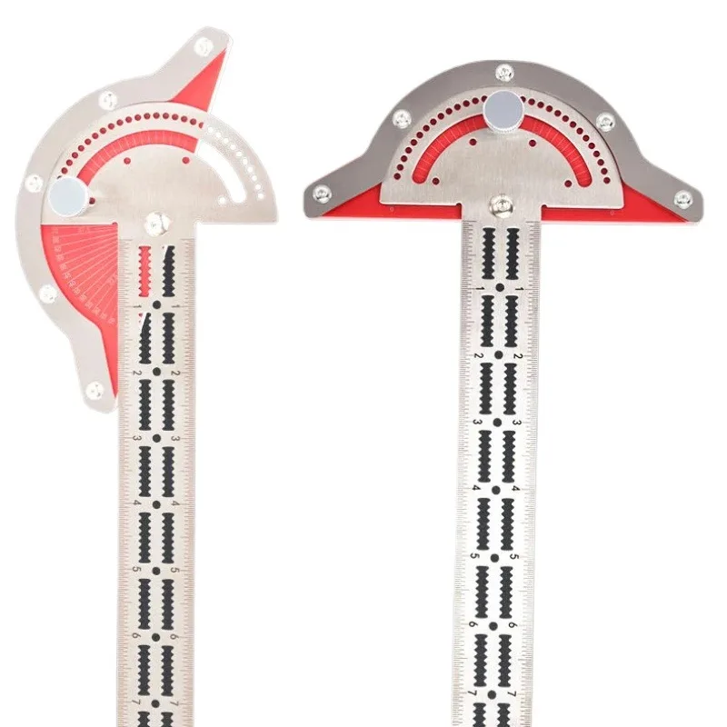 목공 모서리 눈금자 스테인레스 스틸 각도기, 각도 정밀 목수 측정 도구, 목수 도구