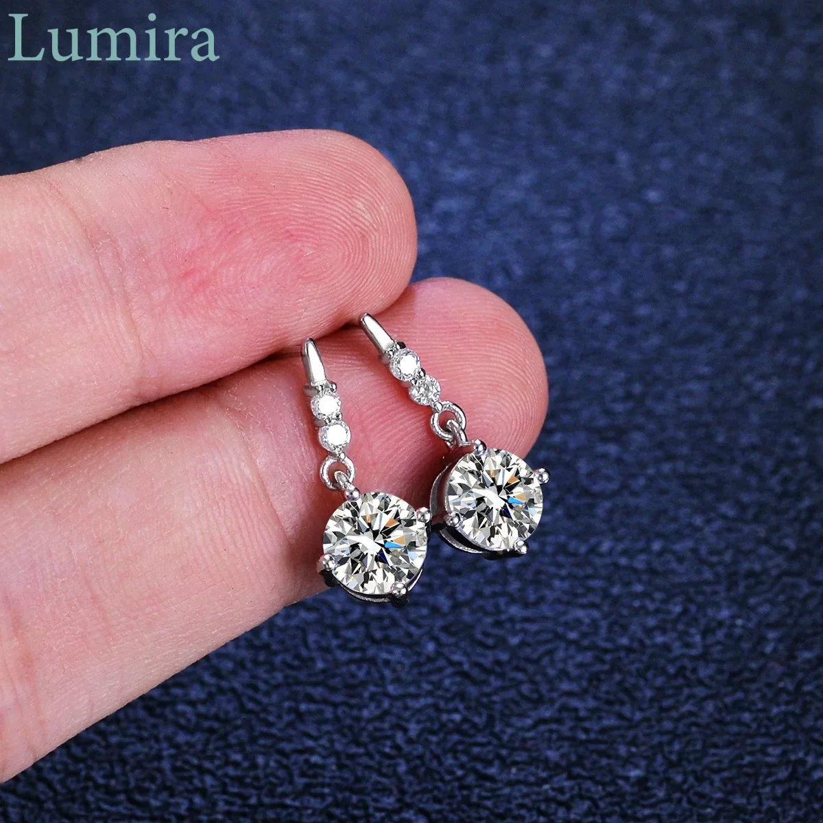 Lumira Elegant Fringe Dangle Platinum PT950 Earrings 1 Carat Mossanite Diamond Stud Earrings for Women Daily Wear Stylish