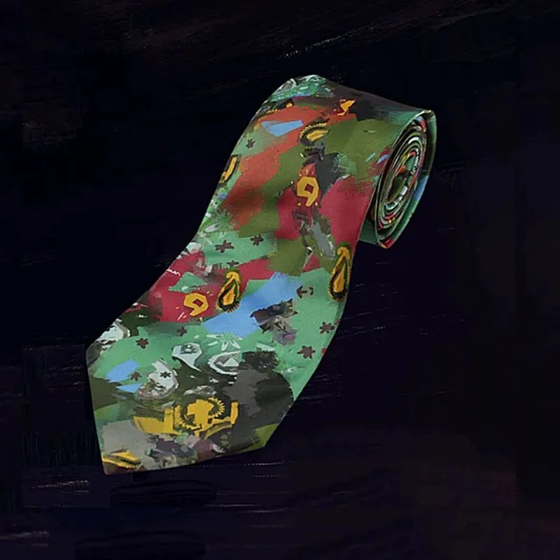 Spiel Disco Elysium Harrier Du Bois Schreckliche Krawatte Cosplay-Krawatte Unisex Lässige Bedruckte Krawatte Halloween-Kostüm-Accessoires – Detail 4