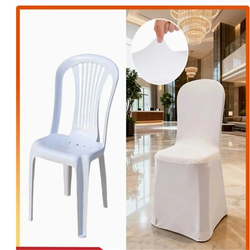 Stretch Spandex Plastic Chair Cover Elastic Banquet Event Party Decoration Cover for Wedding Chair Covers