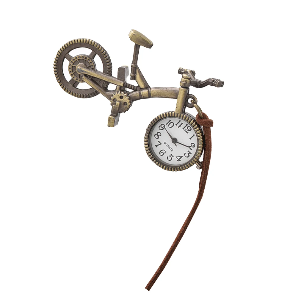 

Vintage Pocket Watch Bycicle Shaped Hanging Clock Decorative Delicate for Gift Craft
